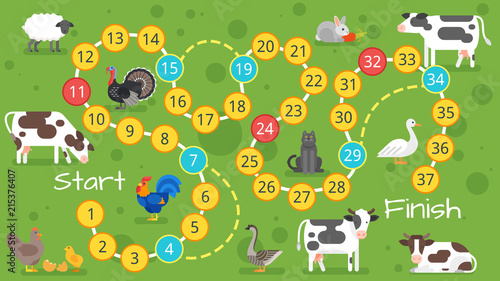 kids farm board game template