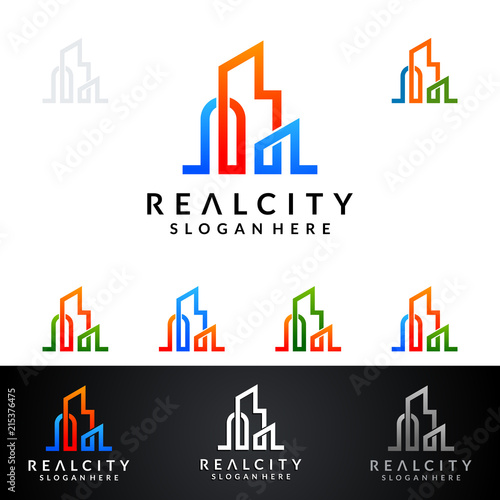 Real estate Logo with Abstract Property and Home shape