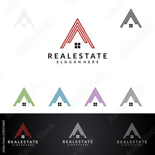Real estate Logo with Abstract Property and Home shape