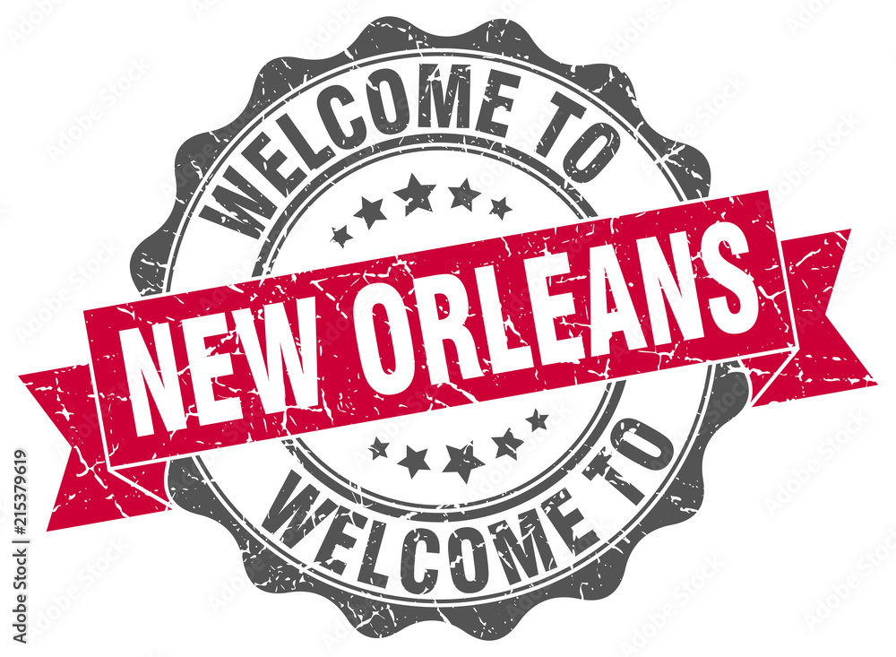 Obraz premium New Orleans round ribbon seal