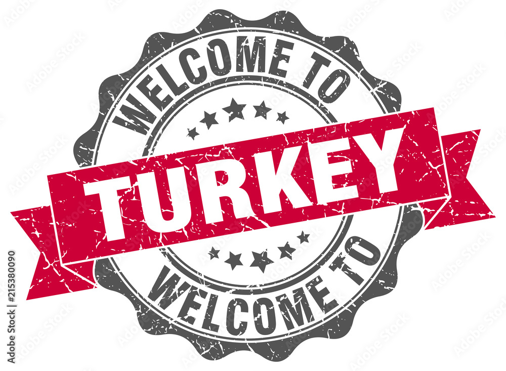 Fototapeta premium Turkey round ribbon seal