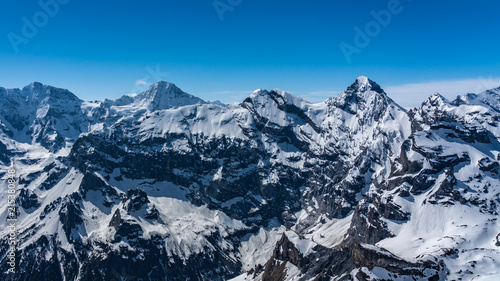 Switzerland  snow alps panorama view