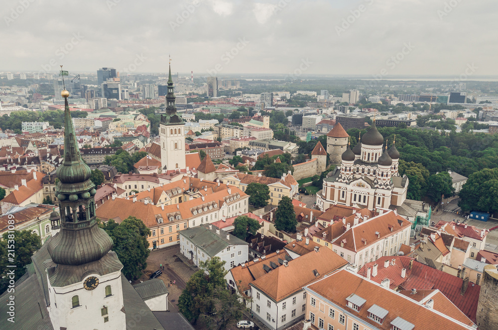 Aerial view of Tallinn city