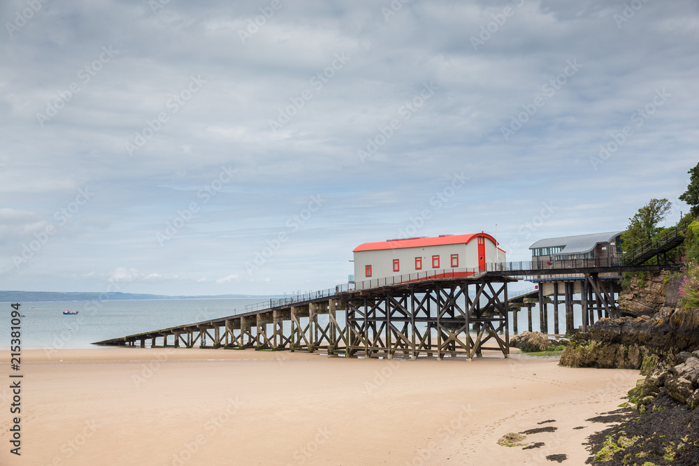 The RNLI lifeboat station and pier at Tenby, Pembrokeshire, Wales
