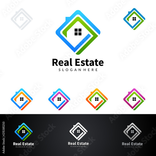 Real estate Logo with Abstract Property and Home shape