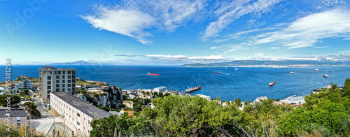 Coast of Gibraltar. Africa is visible to the left.