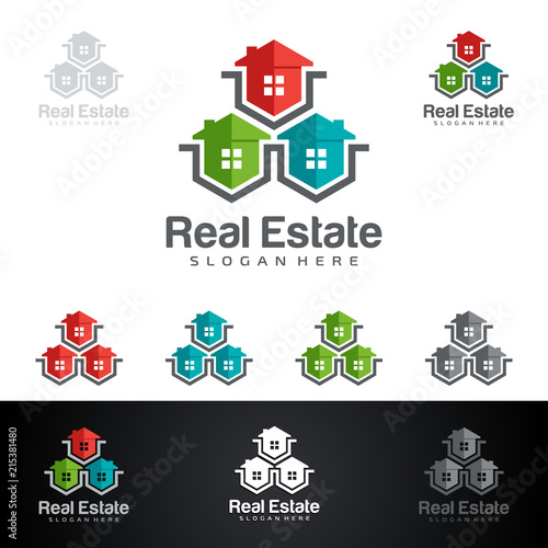 Real estate Logo with Abstract Property and Home shape