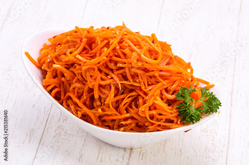 Picked carrot in the bowl