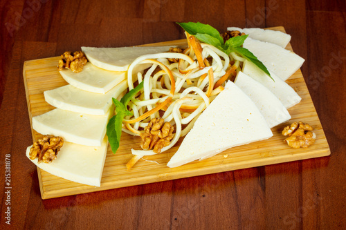 Caucasian cheese plate photo