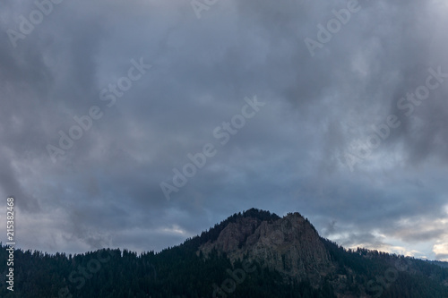 Winter landscape with clouds