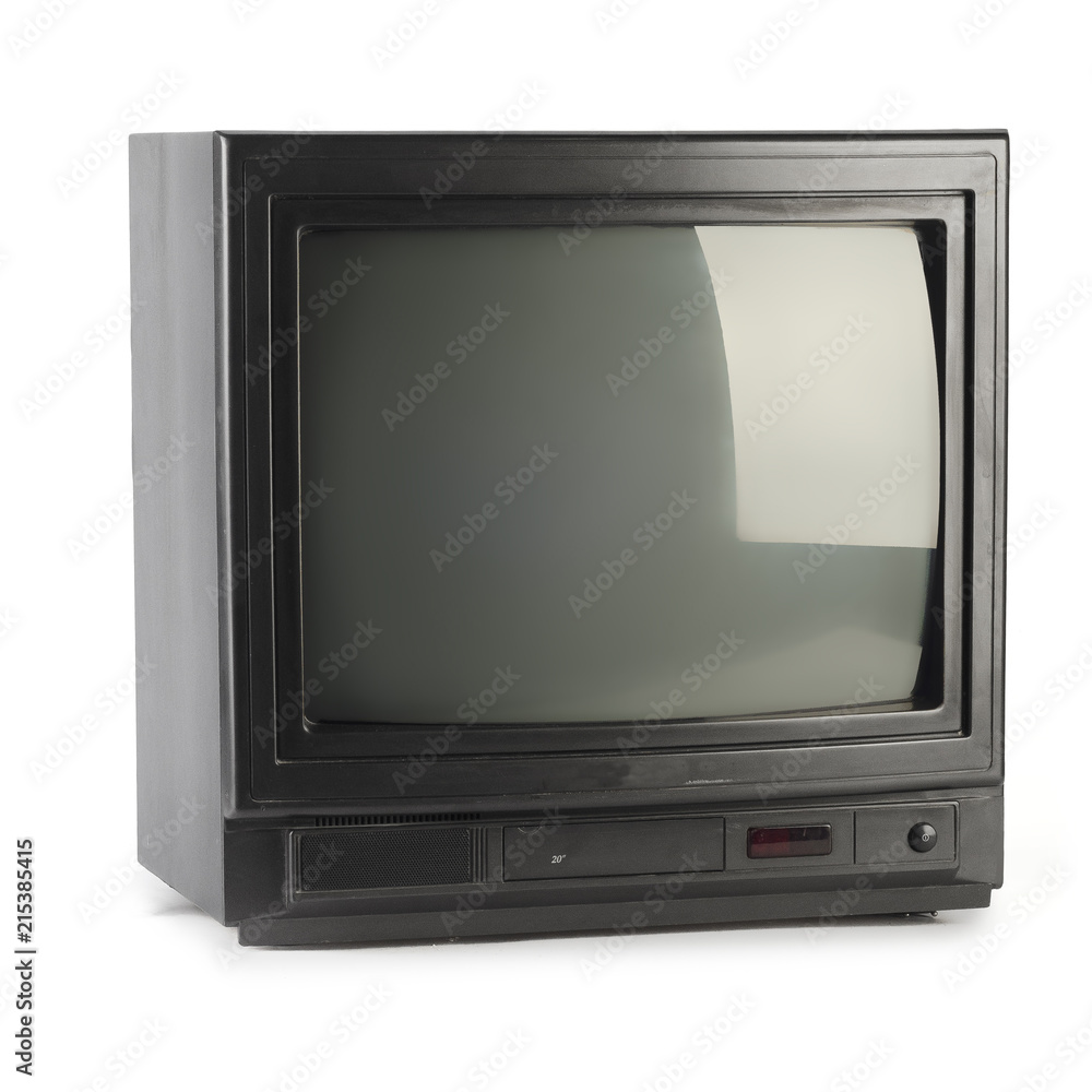 old tv isolated on white background