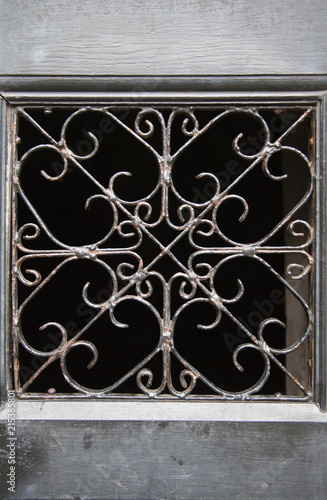 Canvas Print Close up of a ornate grid, Greyfriars graveyard Edinburgh, Scotland