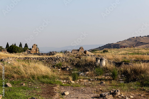Ruins of an ancient city against the blue sky