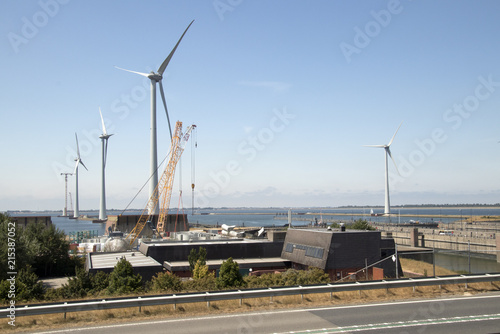 Construction of new windmill park photo