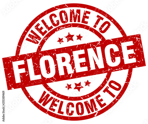 welcome to Florence red stamp