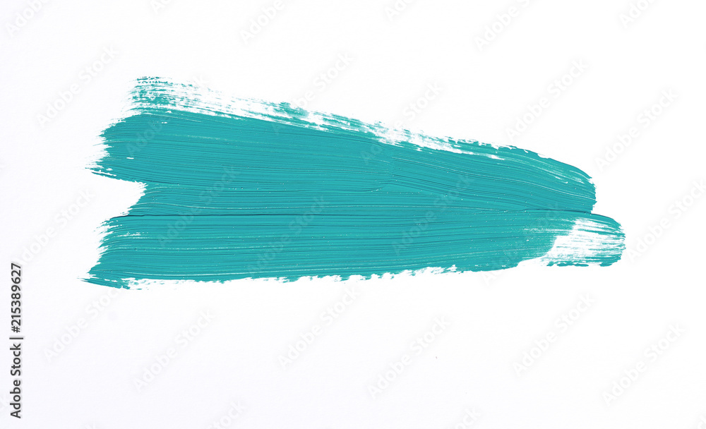 Turquoise brush stroke isolated over white background Turquoise brush stroke isolated over white background