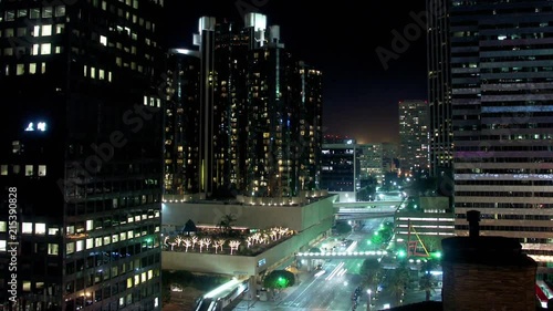 Timelapse tilt down of Bonaventure Hotel traffic Los Angeles California photo