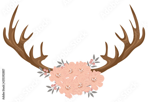 Vector Floral Antlers