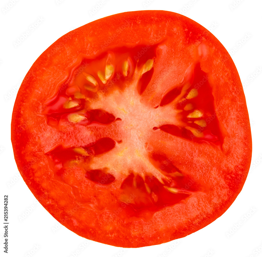 Slice of tomato isolated on white background Slice of tomato isolated on white background
