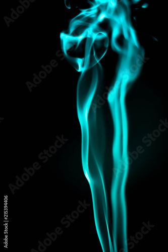 Abstract smoke isolated on black background. (Yellow color No.4) © kaipungyai