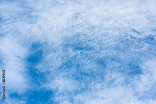 Beautiful blue sky with scattered clouds - religious puritiy scene view from below to the space and future © ifeelstock