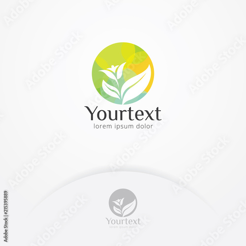 Beauty nature care logo, Abstract silhouette of flower for symbol of beauty and care. Vector logo template