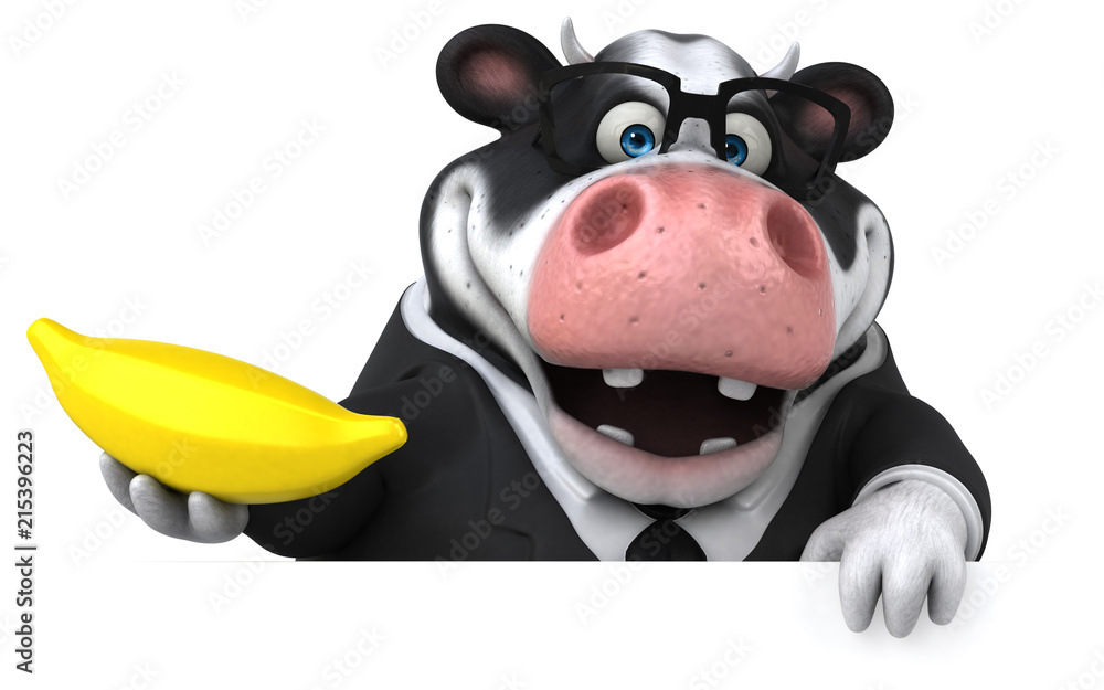 Naklejka premium Fun cow - 3D Illustration