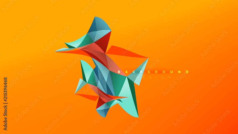 Abstract background - geometric origami style shape composition, triangular low poly design concept. Colorful trendy minimalistic illustration Abstract background - geometric origami style shape composition, triangular low poly design concept. Colorful trendy minimalistic illustration