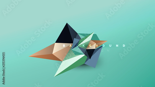 Abstract background - geometric origami style shape composition, triangular low poly design concept. Colorful trendy minimalistic illustration