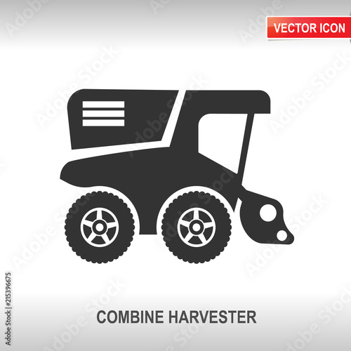 combine harvester vector icon
