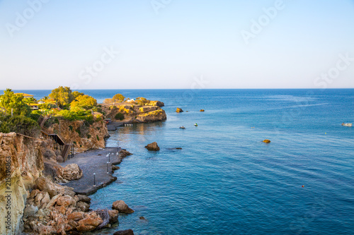 Crete, Greece. Hersonessos aria view on the rocks and sea