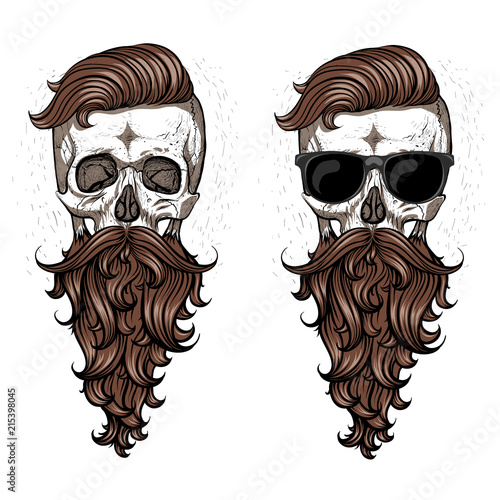 Skull with beard and mustache.