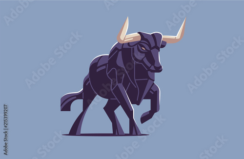Bull with big horns.