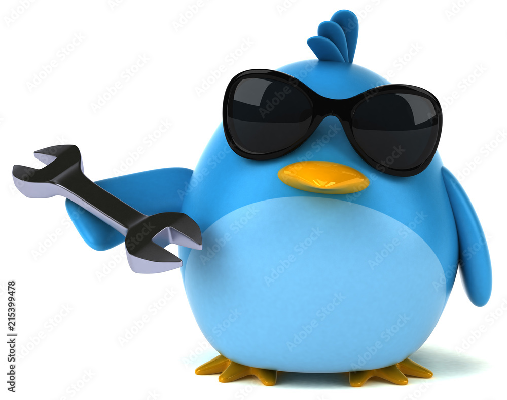 Obraz premium Blue bird - 3D Illustration