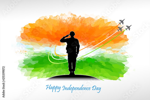 A silhouette of a patriotic soldier