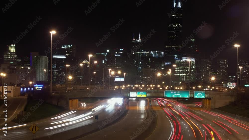 Timelapse of I90 freeway Chicago Illinois Timelapse of I90 freeway Chicago Illinois