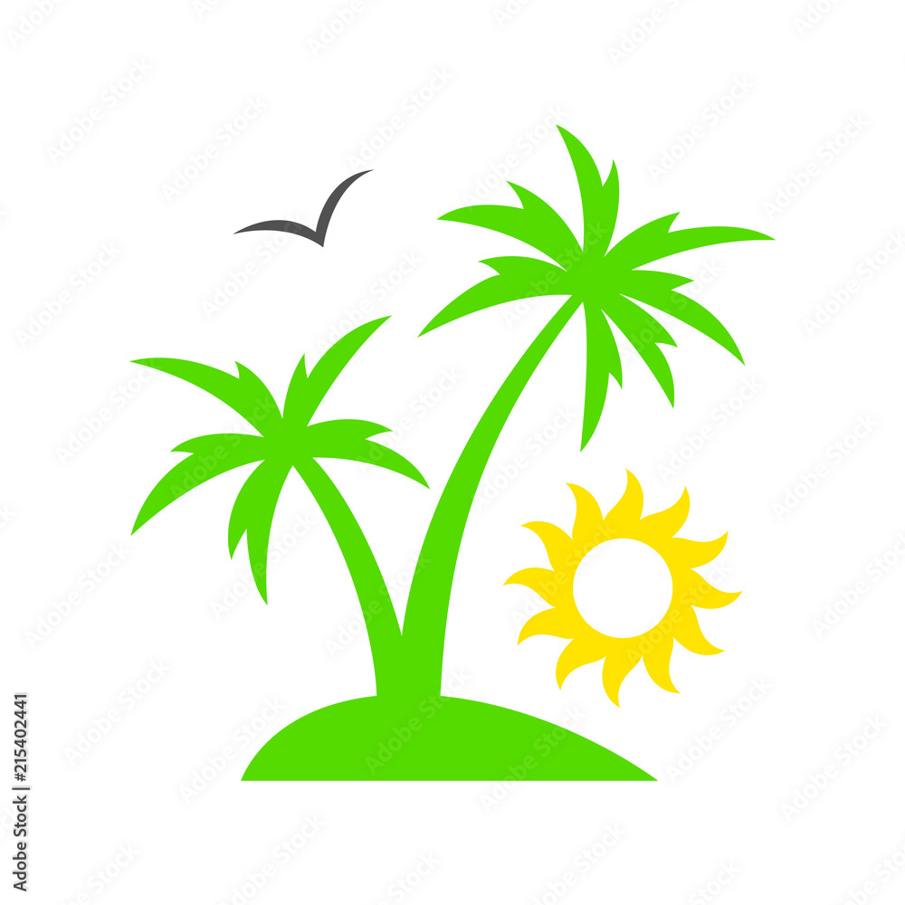 beach palm tree silhouette