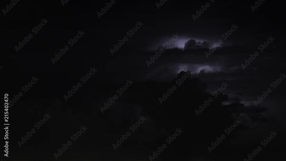 Fast lightning behind heavy rain clouds night Fast lightning behind heavy rain clouds night