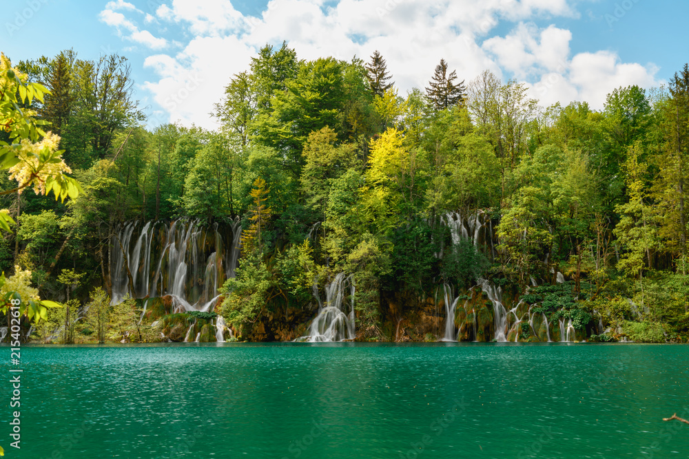 Breathtaking view during summer season at Plitvice Lakes National Park in Croatia