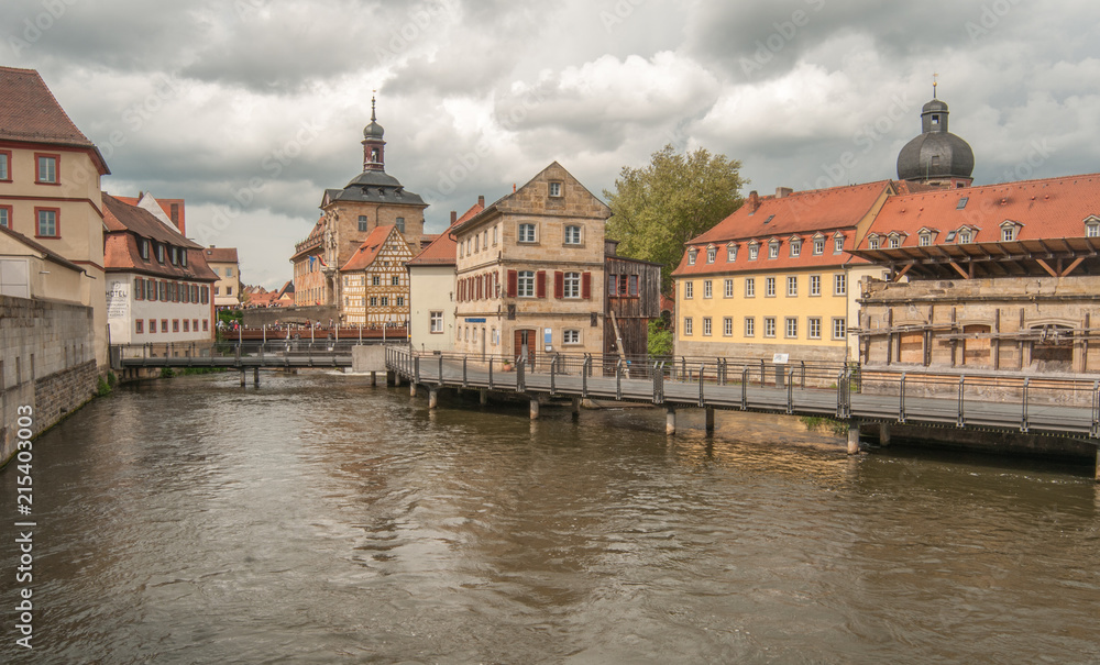 City landscape, river, old buildings, Bamberg, Germany 3