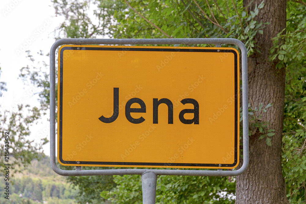 Jena city limit road sign
