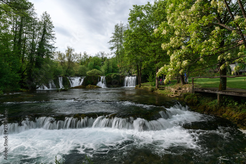 Beautiful waterfall at famous Rastoke village in Slunj, Coratia.