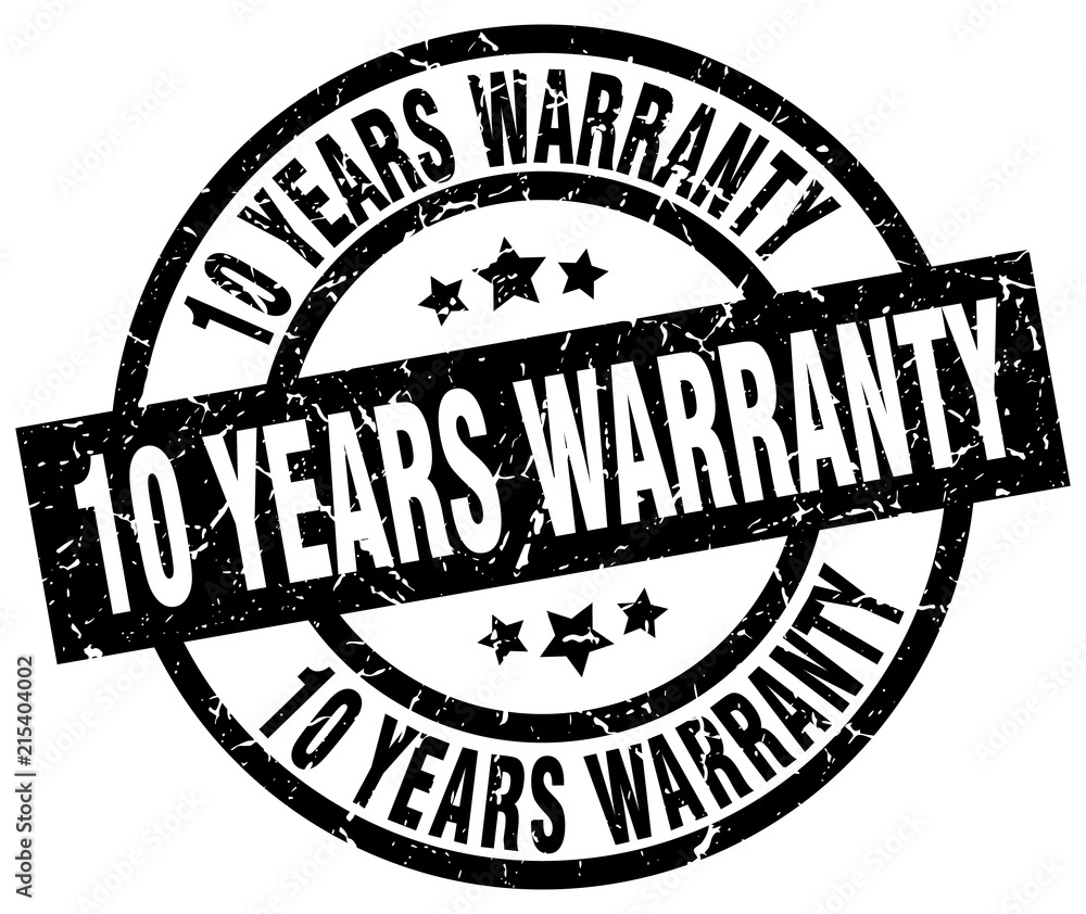 10 years warranty round grunge black stamp 10 years warranty round grunge black stamp