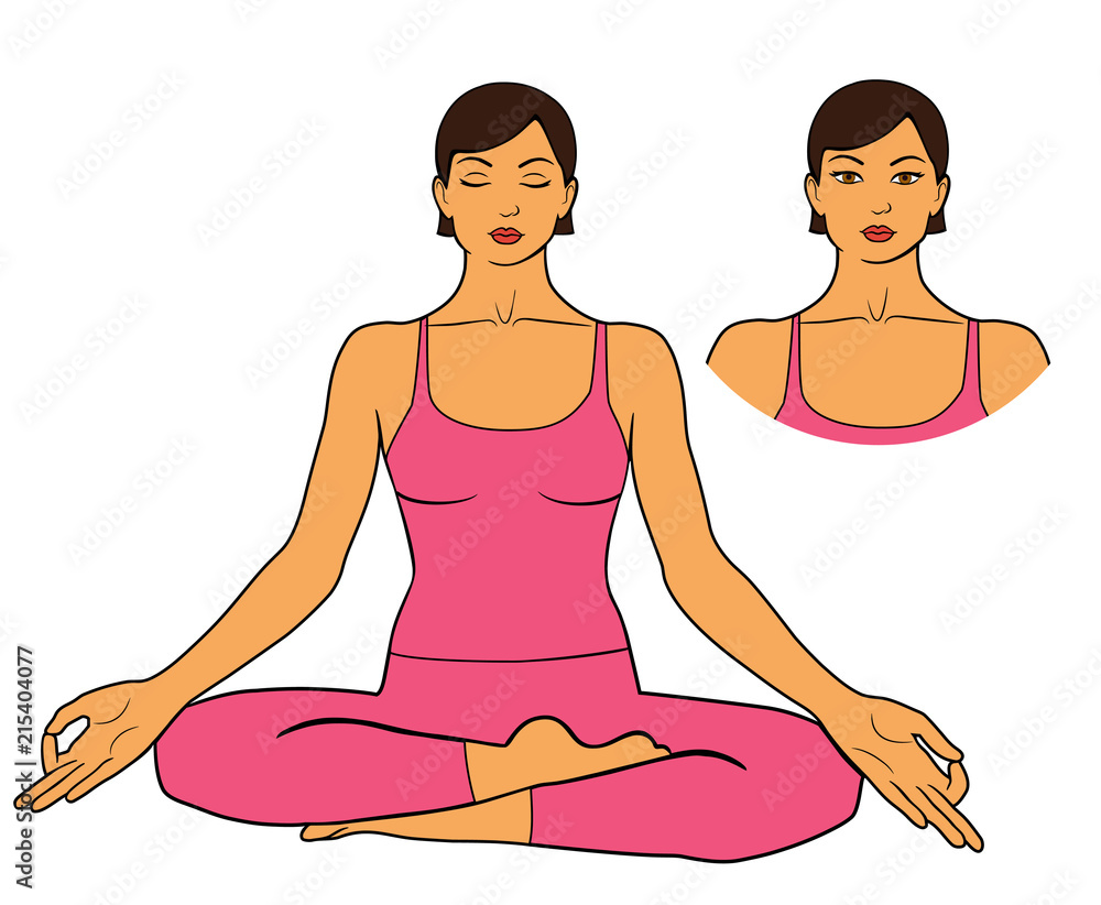 Woman practicing meditation in sitting yoga pose.