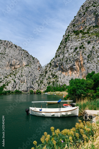 Beautiful view at Omis on the coast line of Croatia