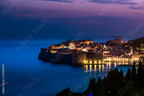Beatiful sunset view of famous Dubrovnik old   world heritage city of Croatia