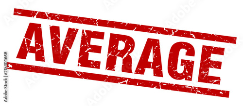 square grunge red average stamp