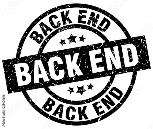 back end round grunge black stamp