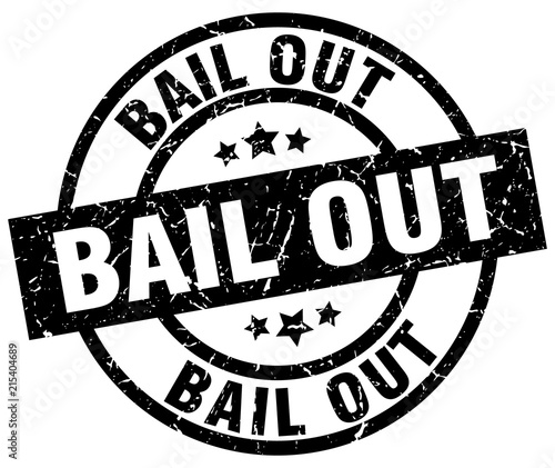 bail out round grunge black stamp