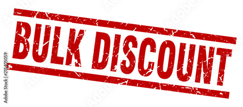 square grunge red bulk discount stamp
